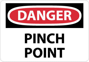 NMC D599RB-DANGER, PINCH POINT, 10X14, RIGID PLASTIC (1 EACH)