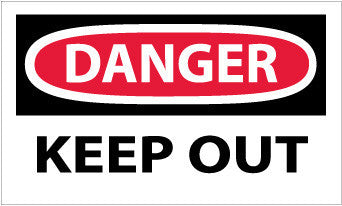 NMC D59AP-DANGER, KEEP OUT, 3X5, PS VINYL (PAK OF 5)