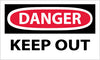 NMC D59AP-DANGER, KEEP OUT, 3X5, PS VINYL (PAK OF 5)
