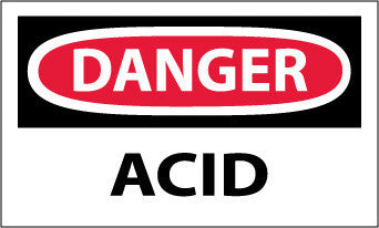NMC D5AP-DANGER, ACID, 3X5, PS VINYL (PAK OF 5)