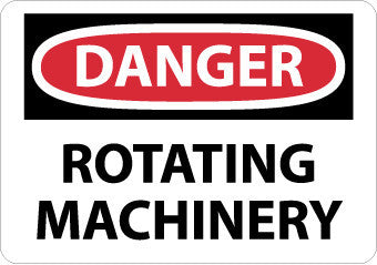 NMC D608PB-DANGER, ROTATING MACHINERY, 10X14, PS VINYL (1 EACH)