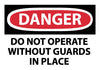NMC D637AP-DANGER, DO NOT OPERATE WITHOUT GUARDS IN PLACE, 3X5, PS VINYL (PAK OF 5)