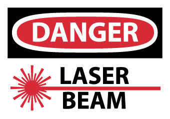 NMC D639AP-DANGER, LASER BEAM, GRAPHIC, 3X5, PS VINYL (PAK OF 5)