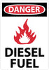 NMC D644RB-DANGER, (GRAPHIC) DIESEL FUEL, 14X10, RIGID PLASTIC (1 EACH)