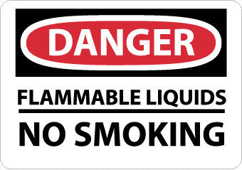 NMC D645PB-DANGER, FLAMMABLE LIQUIDS NO SMOKING, 10X14, PS VINYL (1 EACH)