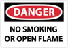 NMC D648RB-DANGER, NO SMOKING OR OPEN FLAME, 10X14, RIGID PLASTIC (1 EACH)