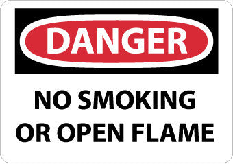 NMC D648PB-DANGER, NO SMOKING OR OPEN FLAME, 10X14, PS VINYL (1 EACH)