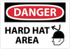 NMC D650PB-DANGER, HARD HAT AREA, GRAPHIC, 10X14, PS VINYL (1 EACH)