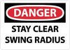 NMC D655RB-DANGER, STAY CLEAR SWING RADIUS, 10X14, RIGID PLASTIC (1 EACH)