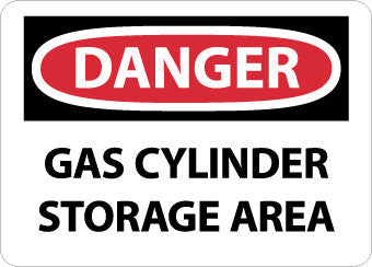 NMC D657PB-DANGER, GAS CYLINDER STORAGE AREA, 10X14, PS VINYL (1 EACH)