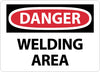 NMC D659RB-DANGER, WELDING AREA, 10X14, RIGID PLASTIC (1 EACH)