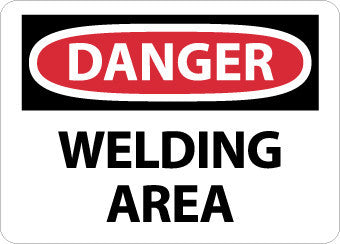NMC D659AB-DANGER, WELDING AREA, 10X14, .040 ALUM (1 EACH)