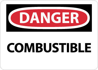 NMC D660RB-DANGER, COMBUSTIBLE, 10X14, RIGID PLASTIC (1 EACH)
