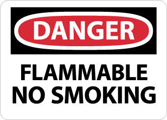 NMC D663PB-DANGER, FLAMMABLE NO SMOKING, 10X14, PS VINYL (1 EACH)