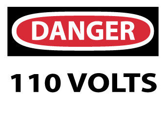 NMC D700AP-DANGER, 110 VOLTS, 3X5, PS VINYL (PAK OF 5)