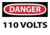 NMC D700AP-DANGER, 110 VOLTS, 3X5, PS VINYL (PAK OF 5)
