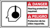 NMC DBA10R-DANGER, HEARING PROTECTION REQUIRED (BILINGUAL W/GRAPHIC), 10X18, RIGID PLASTIC (1 EACH)