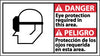 NMC DBA2R-DANGER, EYE PROTECTION REQUIRED IN THIS AREA (BILINGUAL W/GRAPHIC), 10X18, RIGID PLASTIC (1 EACH)