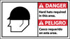 NMC DBA4R-DANGER, HARD HATS REQUIRED IN THIS AREA (BILINGUAL W/GRAPHIC), 10X18, RIGID PLASTIC (1 EACH)