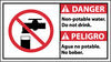 NMC DBA5R-DANGER, NON-POTABLE WATER DO NOT DRINK (BILINGUAL W/GRAPHIC), 10X18, RIGID PLASTIC (1 EACH)