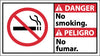 NMC DBA6R-DANGER, NO SMOKING (BILINGUAL W/GRAPHIC), 10X18, RIGID PLASTIC (1 EACH)
