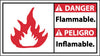 NMC DBA7R-DANGER, FLAMMABLE (BILINGUAL W/GRAPHIC), 10X18, RIGID PLASTIC (1 EACH)