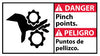 NMC DBA9R-DANGER, PINCH POINTS (BILINGUAL W/GRAPHIC), 10X18, RIGID PLASTIC (1 EACH)