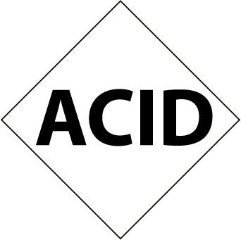 NMC DCL124-NFPA  LABEL SYMBOL, ACID, 4'' (5/PK), PS VINYL (PAK OF 5)