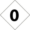 NMC DCN10-NFPA LABEL NUMBER, 0, 1'' (5/PK), PS VINYL (PAK OF 5)