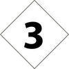 NMC DCN13-NFPA LABEL NUMBER, 3, 1'' (5/PK), PS VINYL (PAK OF 5)