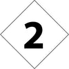 NMC DCN42-NFPA  LABEL NUMBER, 2, 4'' (5/PK), PS VINYL (PAK OF 5)