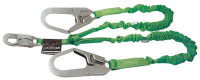 HONEYWELL MILLER 231M-Z7/6FTGN Shock-Absorbing Lanyard: Tubular Webbing, Steel Snap Hook, Steel Snap Hook, 2 Legs