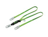 Miller 8798PCR/6FTGN by Honeywell 6' Vinyl Coated Web Twin-Leg Shock-Absorbing Lanyard With (1) Locking Snap Hook, (2) 2-1/2" Locking Rebar Hooks And SofStop Shock Absorber  (1/EA)