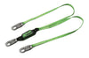 Miller 8798T-Z7/6FTGN by Honeywell 6' HP Nylon Web Twin-Leg Shock-Absorbing Lanyard With (3) Locking Snap Hooks And SofStop Shock Absorber  (1/EA)