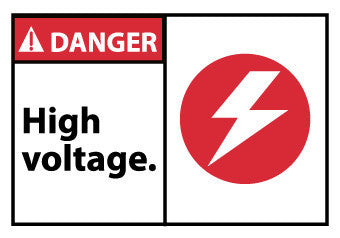 NMC DGA10AP-DANGER, HIGH VOLTAGE (GRAPHIC), 3X5, PS VINLY (PAK OF 5)