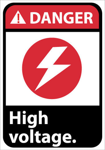 NMC DGA10RB-DANGER, HIGH VOLTAGE (W/GRAPHIC), 14X10, RIGID PLASTIC (1 EACH)