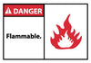NMC DGA15AP-DANGER, FLAMMABLE (GRAPHIC), 3X5, PS VINLY (PAK OF 5)