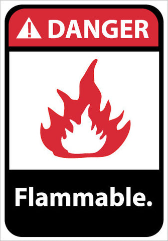 NMC DGA15P-DANGER, FLAMMABLE (W/GRAPHIC), 10X7, PS VINYL (1 EACH)