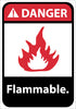 NMC DGA15P-DANGER, FLAMMABLE (W/GRAPHIC), 10X7, PS VINYL (1 EACH)