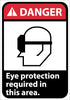 NMC DGA1PB-DANGER, EYE PROTECTION REQUIRED IN THIS AREA (W/GRAPHIC), 14X10, PS VINYL (1 EACH)