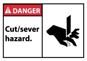 NMC DGA22AP-DANGER, CUT/SEVER HAZARD (GRAPHIC), 3X5, PS VINLY (PAK OF 5)