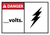 NMC DGA29AP-DANGER, ____ VOLTS, 3X5, PS VINYL (PAK OF 5)