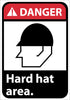 NMC DGA2PB-DANGER, HARD HAT AREA (W/GRAPHIC), 14X10, PS VINYL (1 EACH)