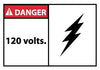NMC DGA31AP-DANGER, 120 VOLTS, 3X5, PS VINYL (PAK OF 5)