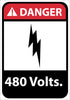 NMC DGA33AB-DANGER, 480 VOLTS, 14X10, .040 ALUM (1 EACH)