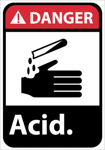 NMC DGA34PB-DANGER, ACID, 14X10, PS VINYL (1 EACH)