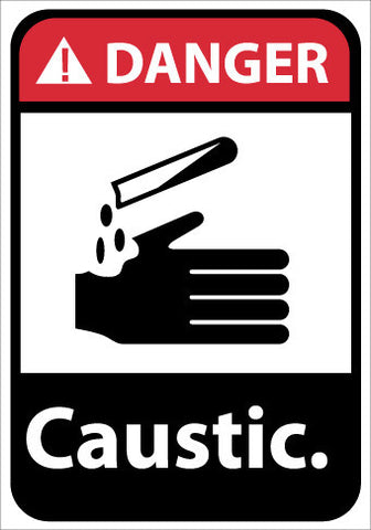 NMC DGA35PB-DANGER, CAUSTIC, 14X10, PS VINYL (1 EACH)