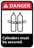 NMC DGA37RB-DANGER, CYLINDERS MUST BE SECURED, 14X10, RIGID PLASTIC (1 EACH)