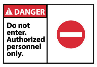 NMC DGA39AP-DANGER, DO NOT ENTER AUTHORIZED PERSONNEL ONLY, GRAPHIC, 3X5, PS VINYL (PAK OF 5)