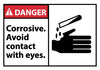 NMC DGA3AP-DANGER, CORROSIVE AVOID CONTACT WITH EYES (GRAPHIC), 3X5, PS VINLY (PAK OF 5)